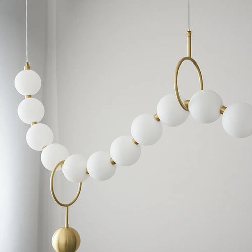 suspension moderne en verre design avec lumière led - vue 6 sur 11