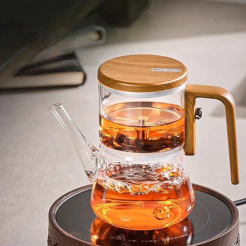 Théière magnétique flottante en verre avec séparateur thé - vue 4 sur 7
