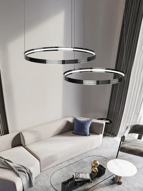 lustre en anneau moderne pour éclairage intérieur décoratif - vue 2 sur 16