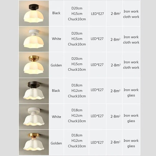 Plafonnier LED en céramique et verre crème - vue 6 sur 15