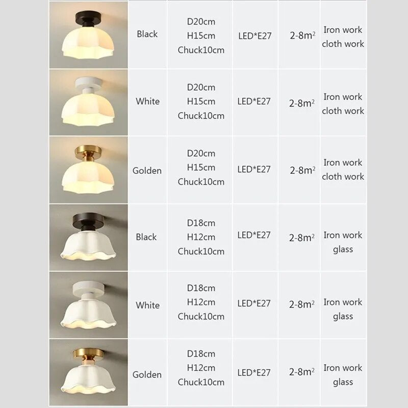 Plafonnier LED en céramique et verre crème - vue 5 sur 15