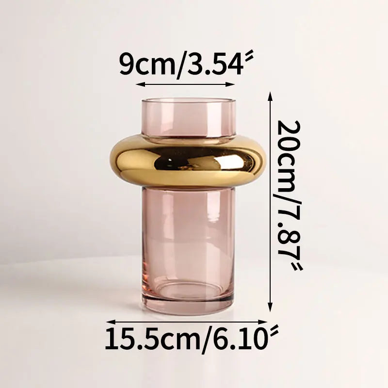 vase en verre doré nordique pour fleurs hydroponiques décoration intérieure - vue 8 sur 10