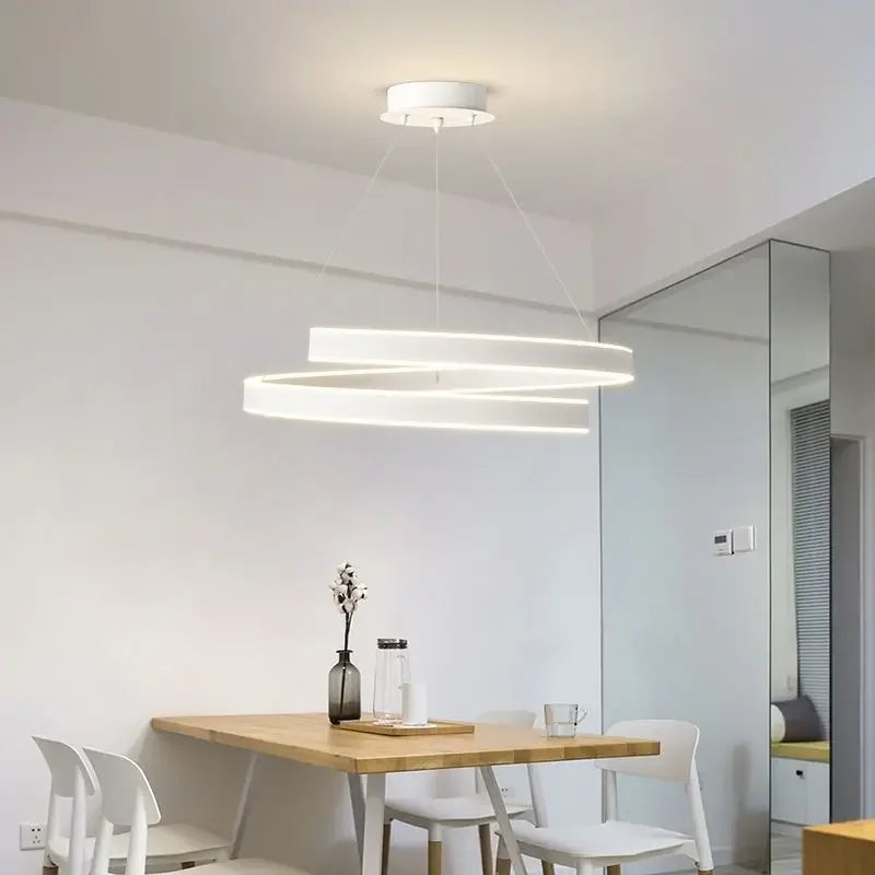 lustre moderne en spirale à LED pour décoration intérieure - vue 3 sur 24