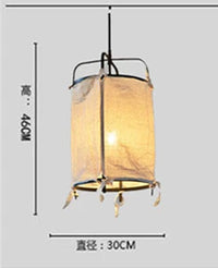 suspension style japonais en fer et lin décorative
