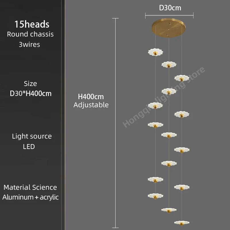 lustre moderne à led pour espaces intérieurs élégants et contemporains - vue 10 sur 26