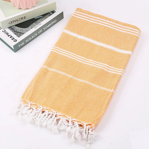 Serviette de plage turque coton franges rayures rapide