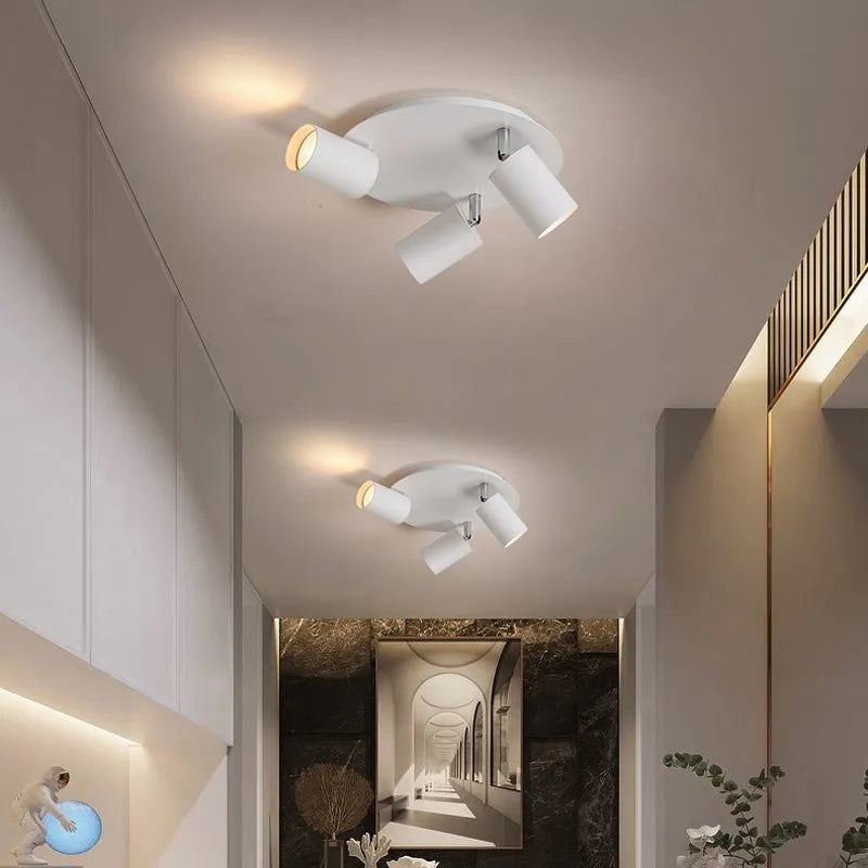 Plafonnier LED au design nordique rotatif à 3/5 têtes dorées - vue 3 sur 12