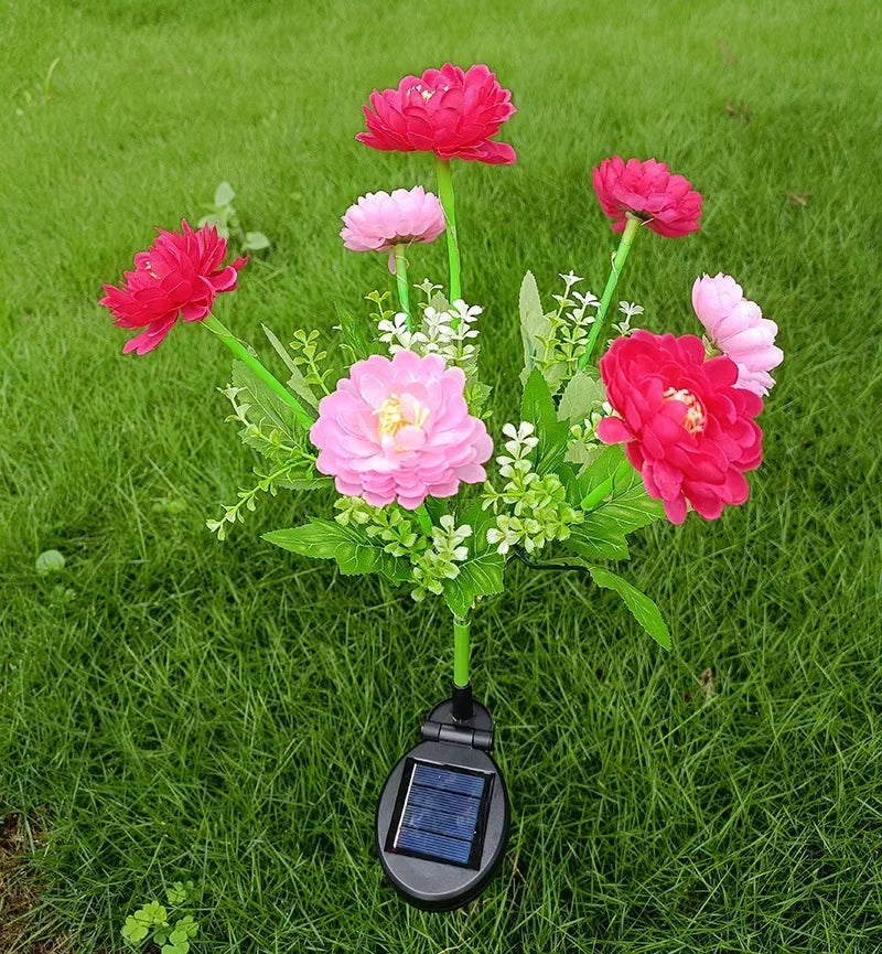 éclairage solaire en forme de rose pour jardin extérieur - vue 9 sur 11