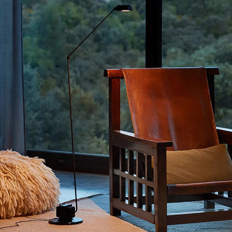 lampadaire led minimaliste long bras métal prise adaptée - vue 3 sur 13