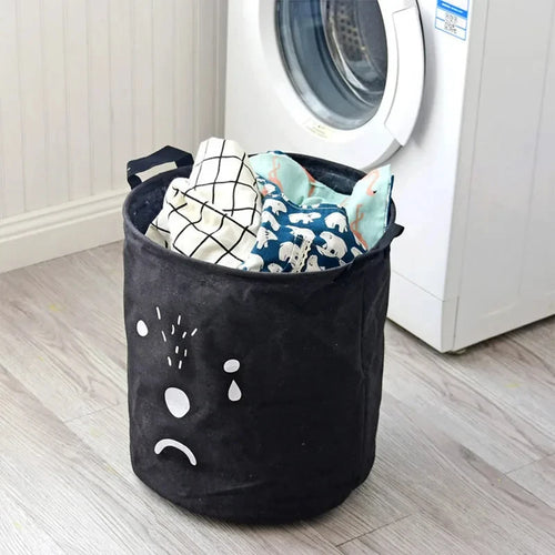 panier à linge imperméable en coton et lin pliable - vue 7 sur 16
