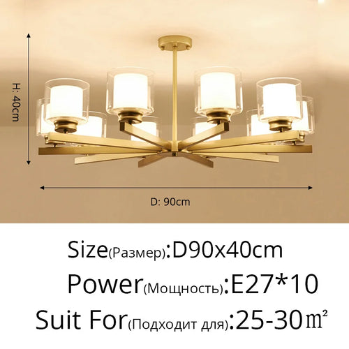 Bosmos European Style Decorative LED Chandeliers For Living Rooms, Bedrooms, And Modern Simple Indoor Lighting - vue 20 sur 21