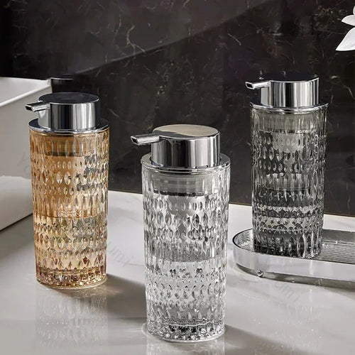 bouteille de savon en verre pour salle de bain élégante et pratique - vue 4 sur 24