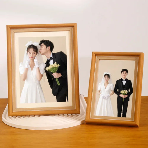cadre photo en bois pour portraits de famille et mariage - vue 2 sur 10