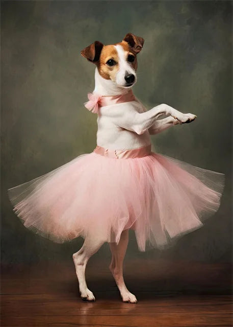 portraits de ballerine de chien art abstrait mural kawaii - vue 18 sur 26