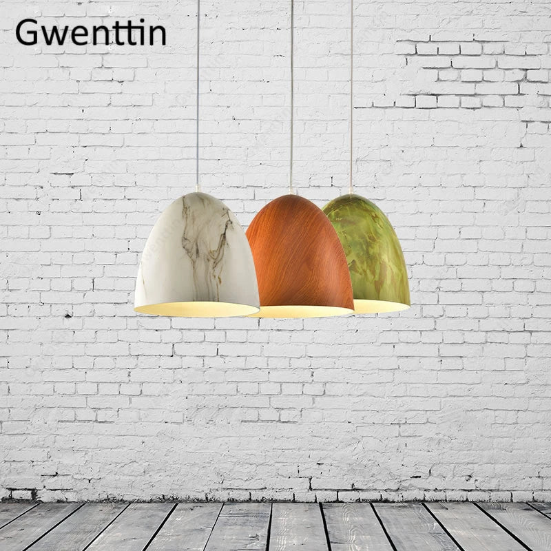 suspension moderne en imitation bois pour intérieur décoratif - vue 5 sur 9