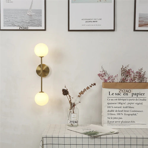 applique murale led post-moderne simple en verre doré - vue 4 sur 10