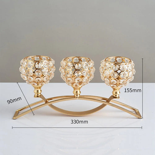 bougeoirs en métal chandelier cristal pour décorations festives - vue 4 sur 12