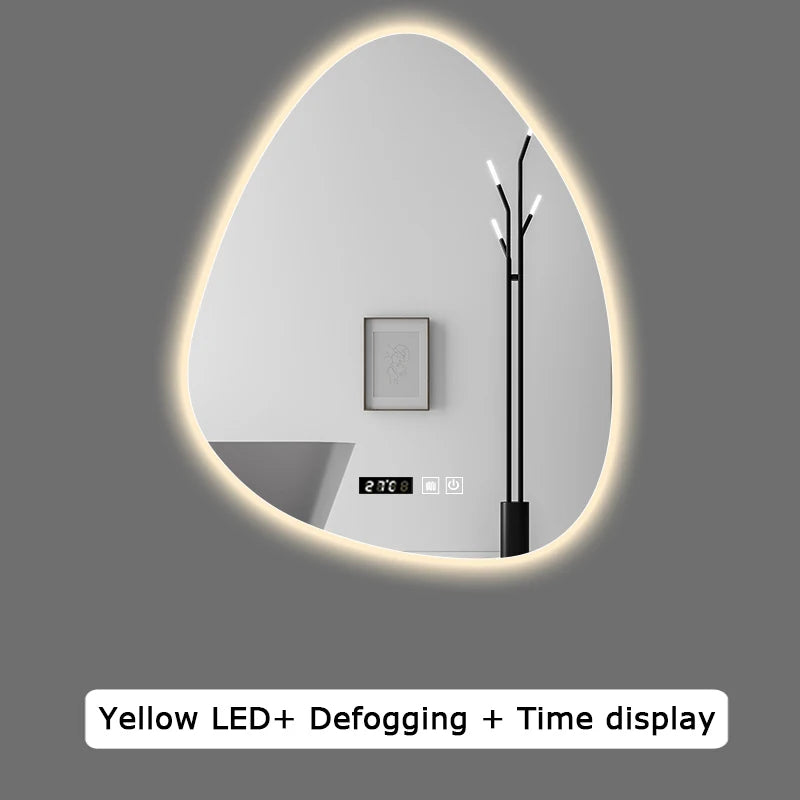 miroir intelligent multifonction avec haut-parleur bluetooth et éclairage réglable - vue 7 sur 13