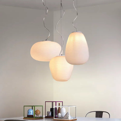 suspension led en verre style japonais moderne pour intérieur élégant - vue 7 sur 14
