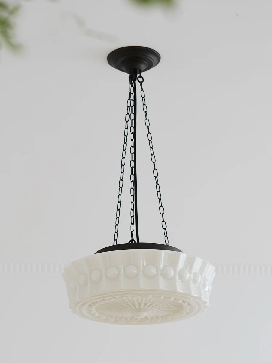 lustre rétro en verre style français pour intérieur élégant - vue 3 sur 8