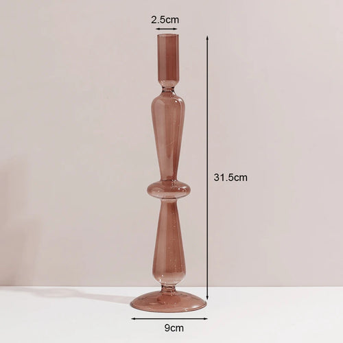 bougeoir vintage en verre pour mariage et dîners romantiques - vue 27 sur 27