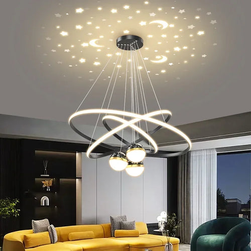lustre led moderne ciel étoilé pour décoration intérieure - vue 4 sur 14