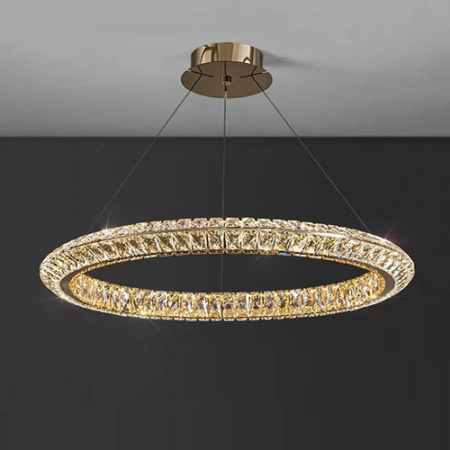 lustre en cristal doré design postmoderne pour intérieur élégant - vue 5 sur 11