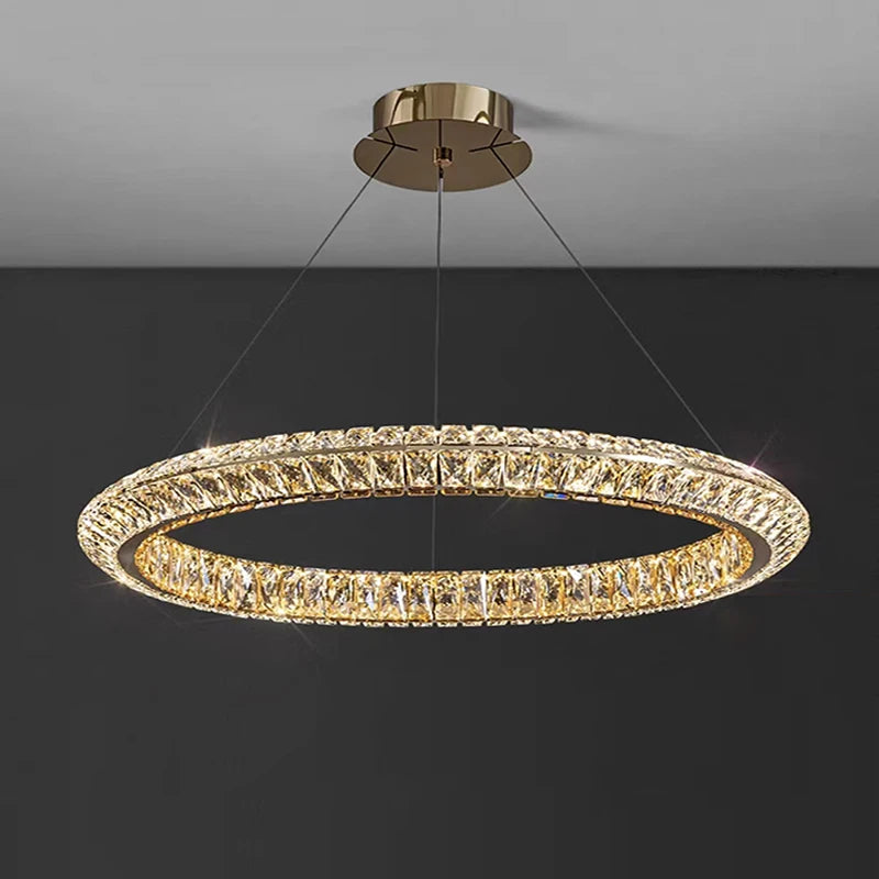 lustre en cristal doré design postmoderne pour intérieur élégant - vue 4 sur 11