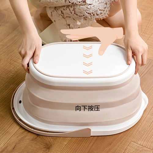 panier pliable pour linge et rangement en plastique - vue 4 sur 9