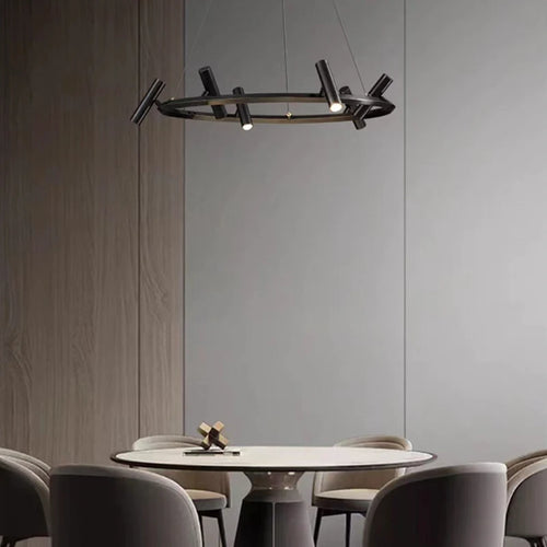 lustre led rotatif minimaliste hauteur réglable - vue 4 sur 10