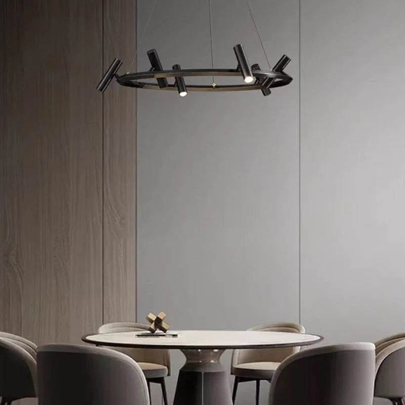 lustre led rotatif minimaliste hauteur réglable - vue 3 sur 10
