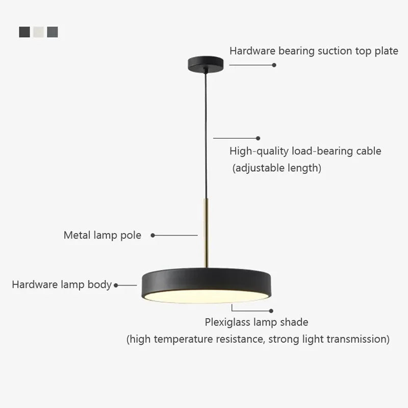 suspension led multicolore design pour éclairage intérieur moderne - vue 6 sur 10