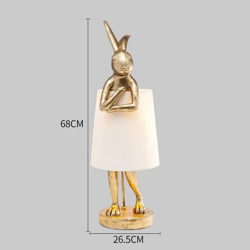 lampe de bureau lapin en résine design rétro pour décoration intérieure - vue 8 sur 12