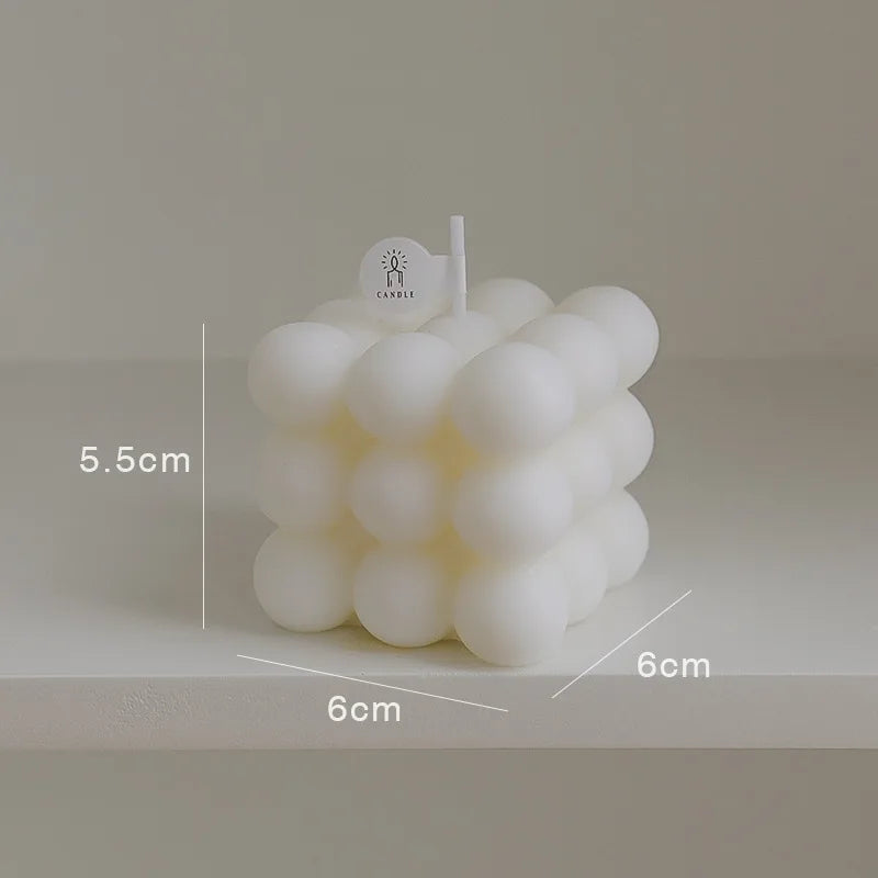 bougie cube parfumée à bulles en cire de soja artisanale - vue 5 sur 14