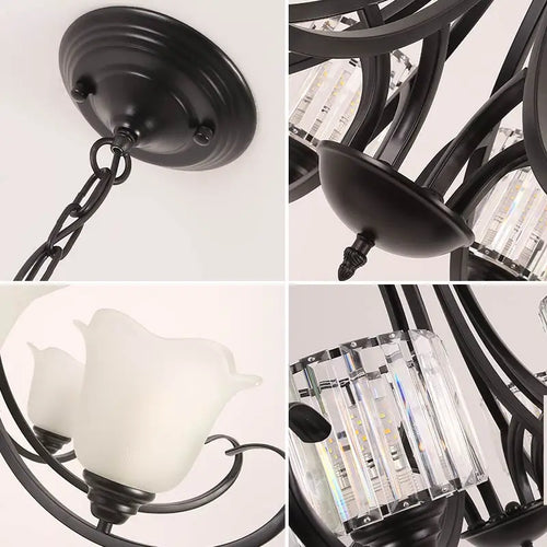 lustre cristal rétro suspension modernes pour décoration intérieure - vue 10 sur 16
