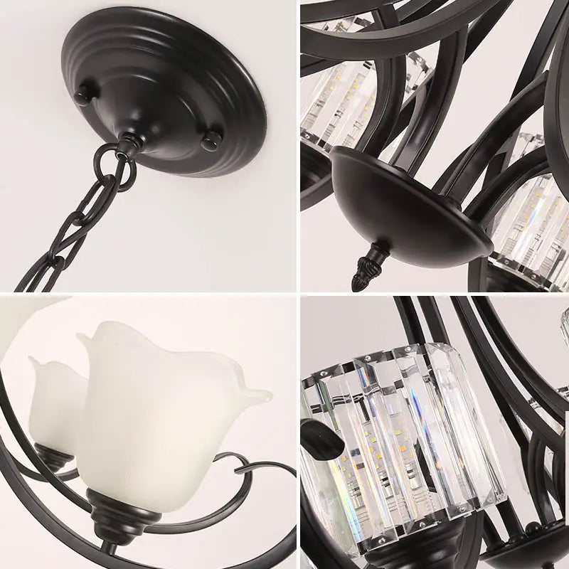 lustre cristal rétro suspension modernes pour décoration intérieure - vue 10 sur 16