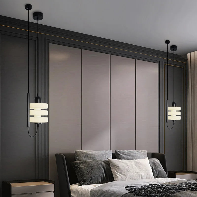 suspension design moderne led en verre câble réglable - vue 3 sur 6