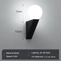 applique murale moderne en verre pour intérieur avec éclairage led