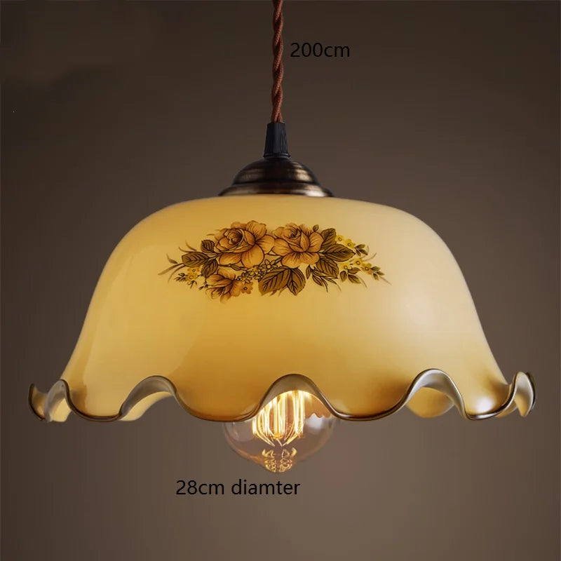 Suspension vintage style américain en cuivre bois et verre - vue 19 sur 30