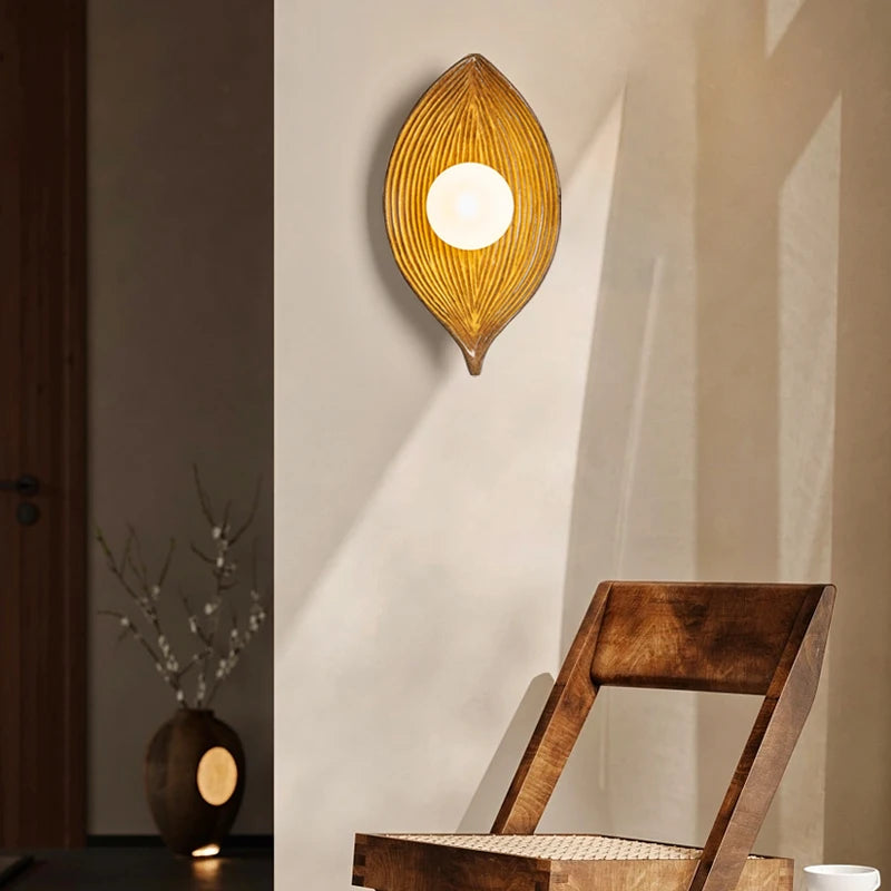 Wabi Sabi-Creative Boat LED Wall Light, Interior Resin Decorative Light, Designer, Hotel, Villa, Cafe, Aisle, G4 - vue 1 sur 9