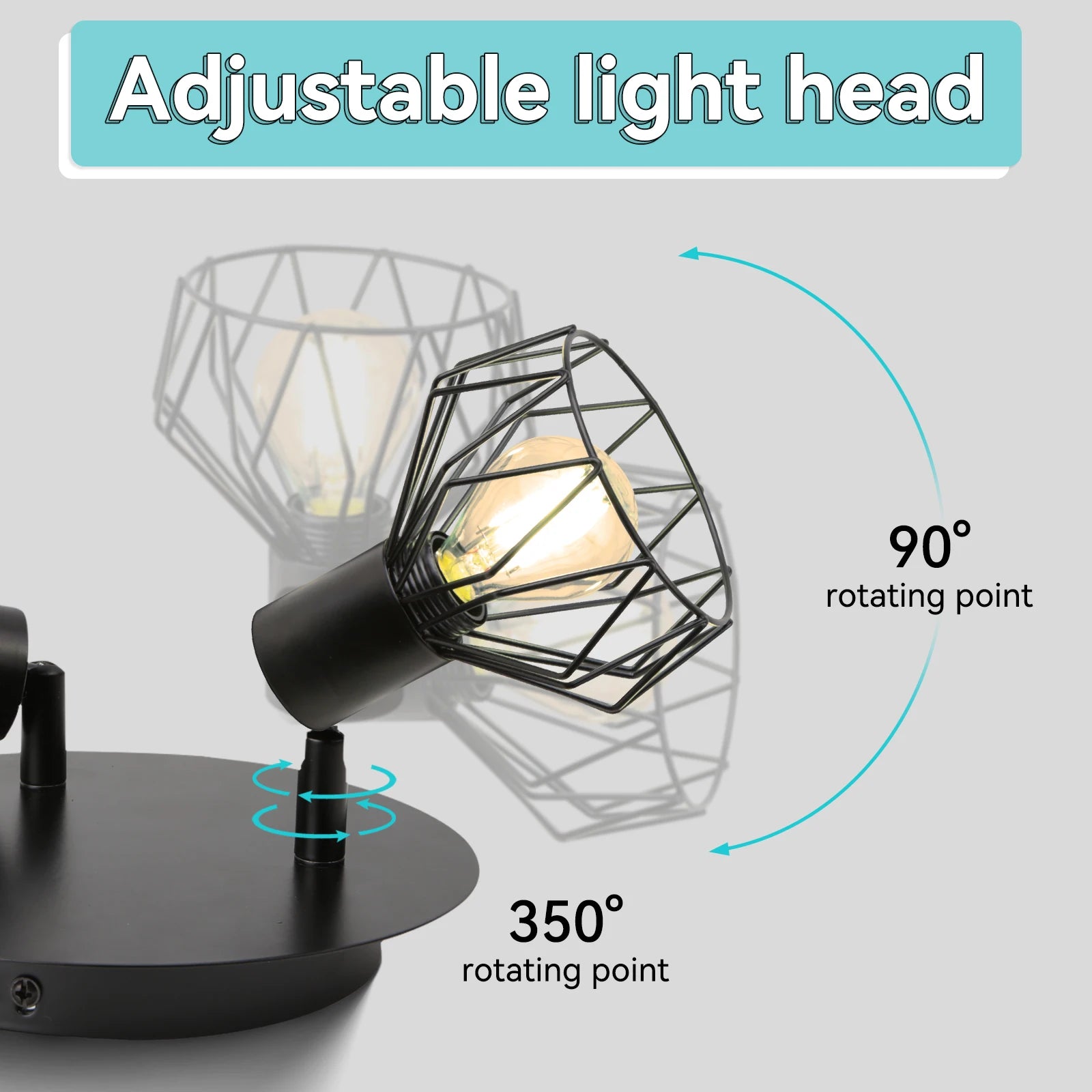 spot led plafonnier réglable en fil métallique pour intérieur - vue 3 sur 8