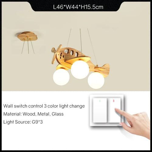 lustre en bois pour chambre d'enfant suspension décorative - vue 15 sur 15