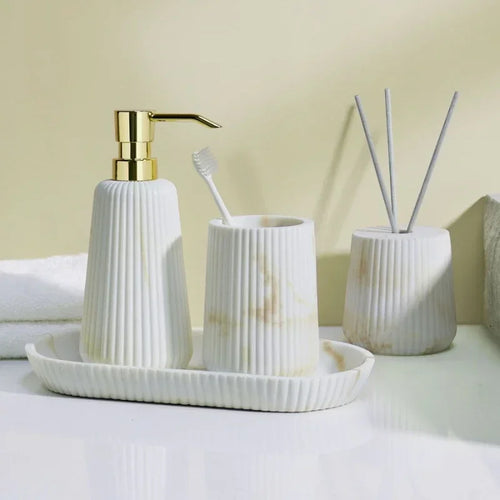 accessoires de salle de bain en grès pour rangement et décoration - vue 4 sur 24