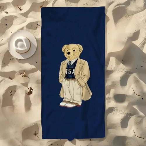 Serviette de plage légère séchage rapide oursons anime - vue 5 sur 5