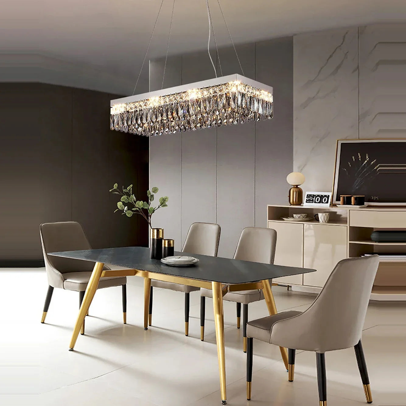 lustre moderne en cristal led design élégant pour décoration intérieure - vue 2 sur 18