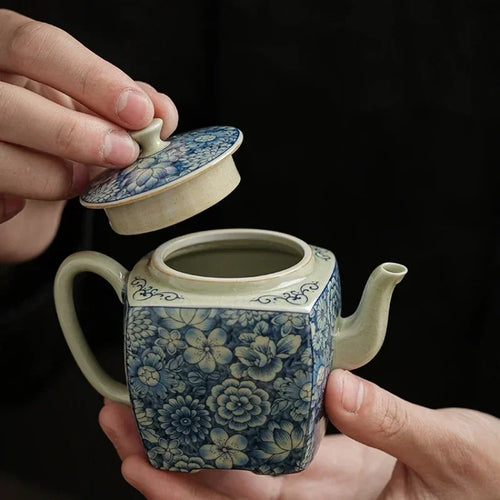 Bouilloire ceramique chinoise motifs traditionnels service the - vue 3 sur 7