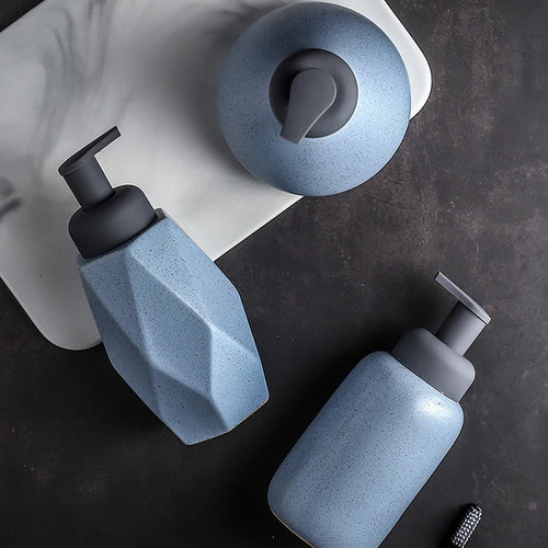 bouteille céramique distributeur savon liquide et gel douche - vue 4 sur 18
