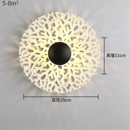 applique murale LED ronde en métal nordique décoratif pour intérieur moderne - vue 13 sur 23