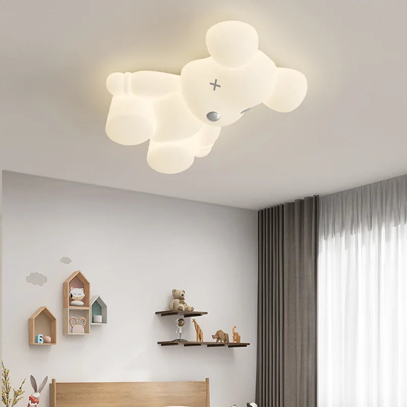plafonnier ours blanc design moderne pour chambre d'enfant - vue 4 sur 12