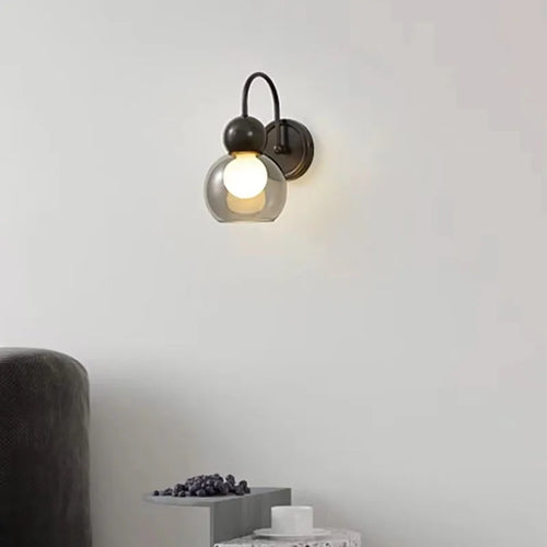 applique murale moderne en verre et cuivre pour luminaires - vue 3 sur 10